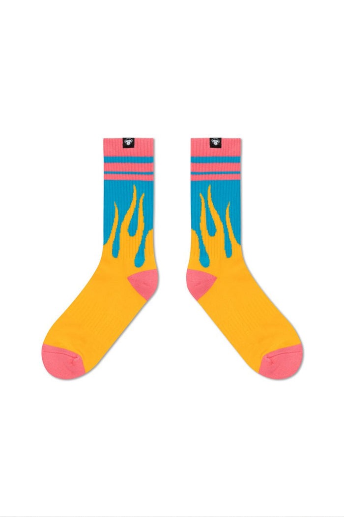2 Pairs // Twin + Flame socks - Urban Monkey® - UMSK002FL_YPK_S