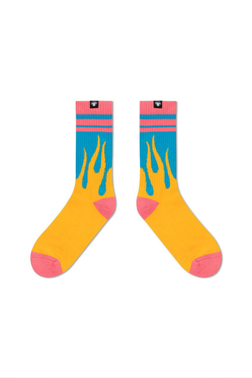2 Pairs // Twin + Flame socks - Urban Monkey® - UMSK002FL_YPK_S
