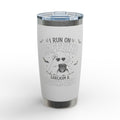 20oz Engraved Tumbler — "I Run on Caffeine, Sarcasm &" Halloween Bat Design