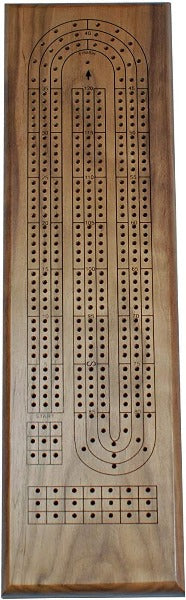 3 Track Walnut Cribbage Board