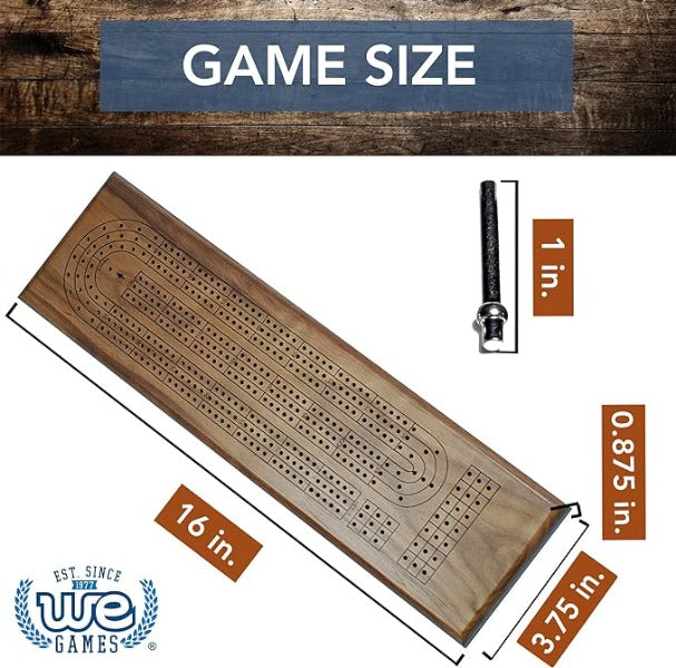 3 Track Walnut Cribbage Board