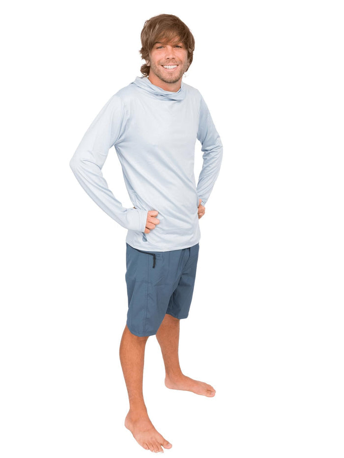 Model: Dan is a sea turtle monitor with Sea Turtle Adventures. He is 5’10, 140 lbs and is wearing a size 31 board short and M sun shirt.