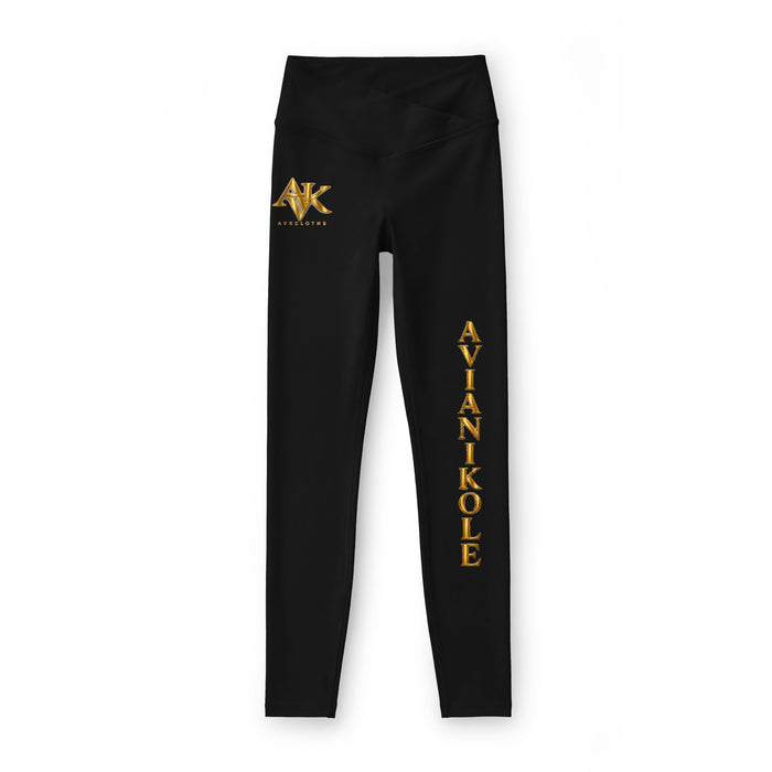 Ajanikole Luxe Women's Leggings — Black Gold Logo Activewear