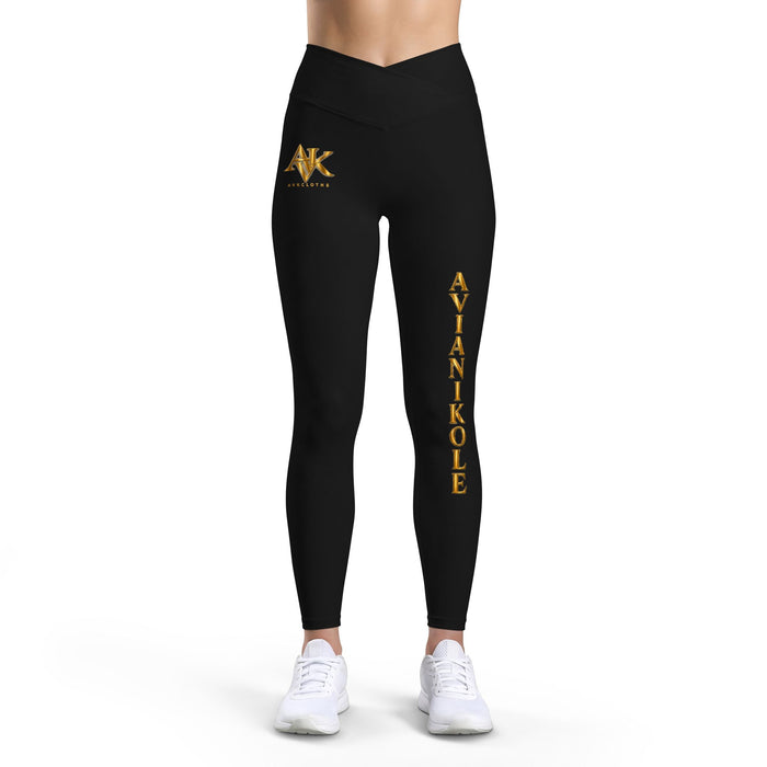 Ajanikole Luxe Women's Leggings — Black Gold Logo Activewear