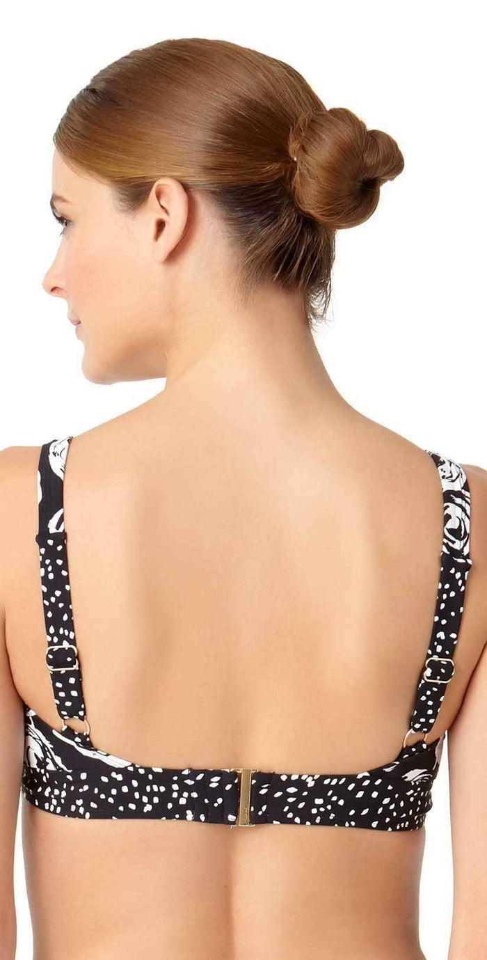Anne Cole Coming Up Floral Banded Triangle Top 18MT10654-BKWH: