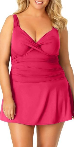 Anne Cole Live in Color Swimdress In Berry