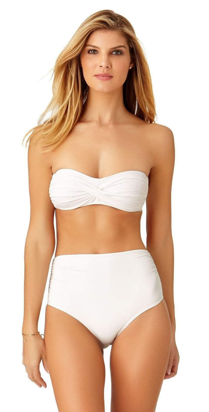 Anne Cole Live In Color Twist Bandeau Bikini Top 19MT10101 White: