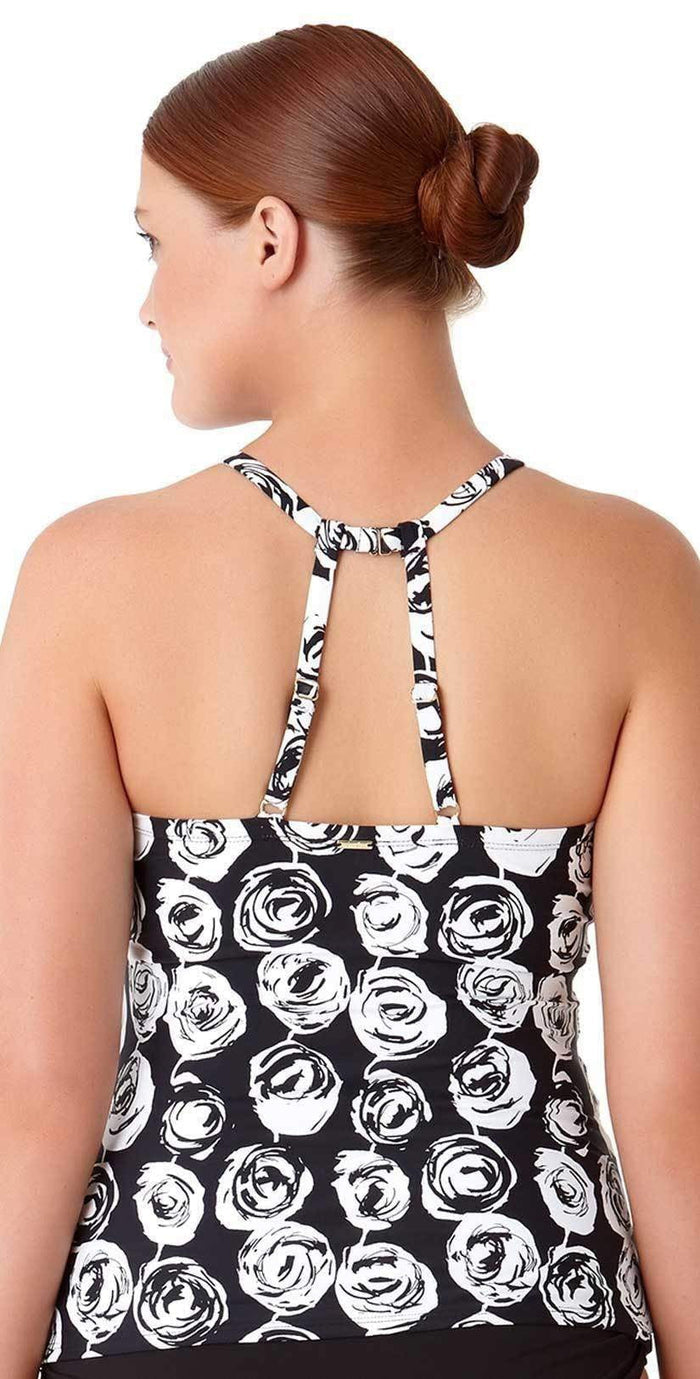 Anne Cole Plus Coming Up Floral High Neck Tankini Top 18PT20654-MULT: