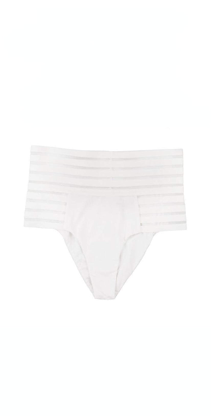 Beach Bunny Sheer Addiction High Waist Bikini Bottom in White B16125B0-WHT:
