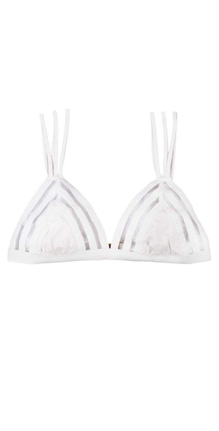 Beach Bunny Sheer Addiction Triangle Top In White B16125T1-WHT:
