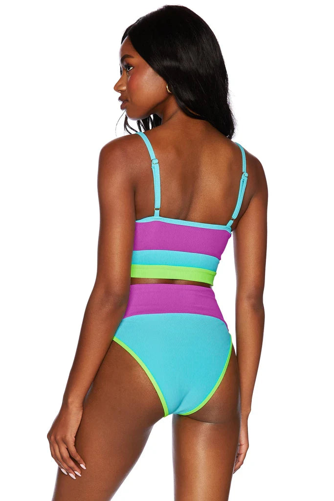Beach Riot Eva Top in Fluorescents Colorblock