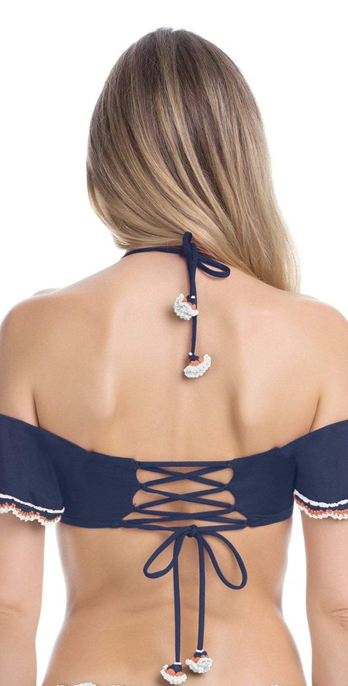 Becca Medina Cold Shoulder Bikini Top In Indigo 943687-IND: