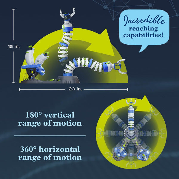 Robotic arm with reaching capabilities and motion range