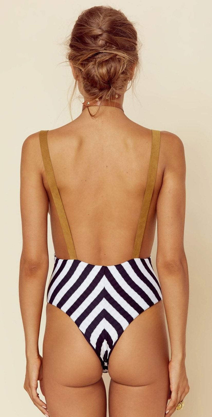 Blue Life Buckled Overall One Piece in Stripe 437-9464 STRP: