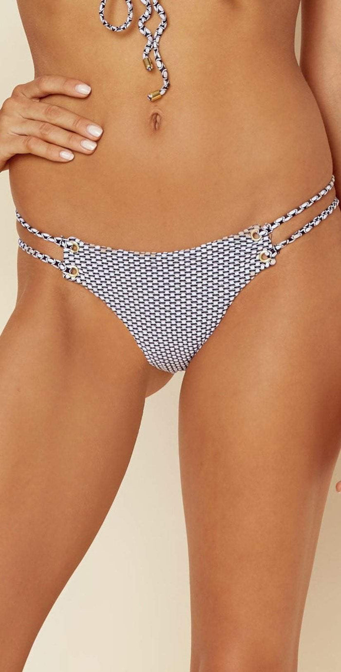 Blue Life Island Fever Roped Up Skimpy Bottom In Seersucker 391-9354-SEER: