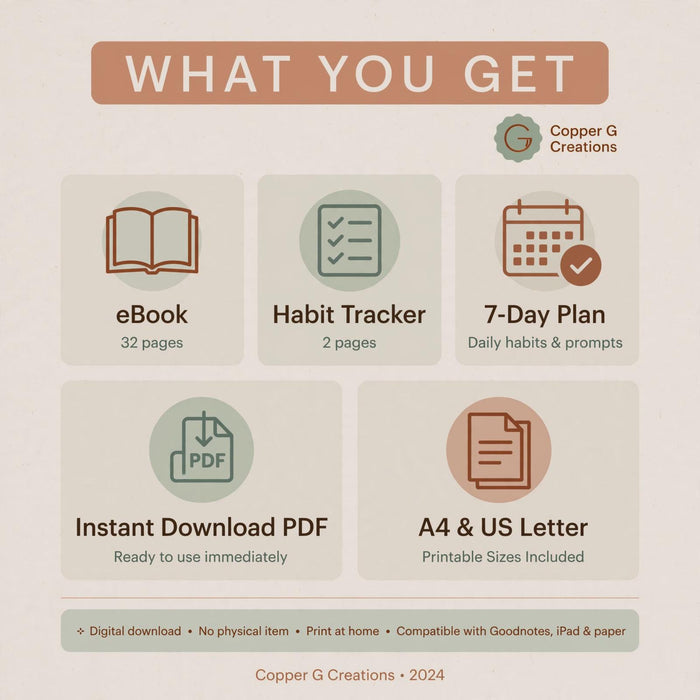 Calm Home Collection Bundle | 4 Ebooks, Planner, Gratitude Cards, Art Guide (Digital Download)