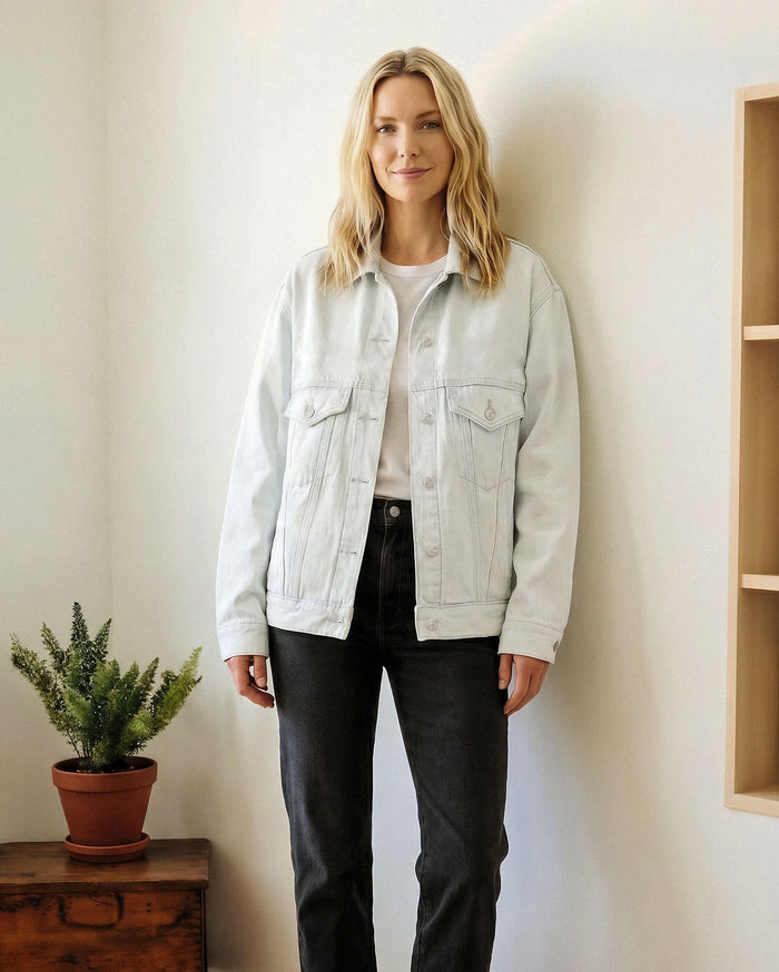 Cameron Trucker Jacket || White Dove