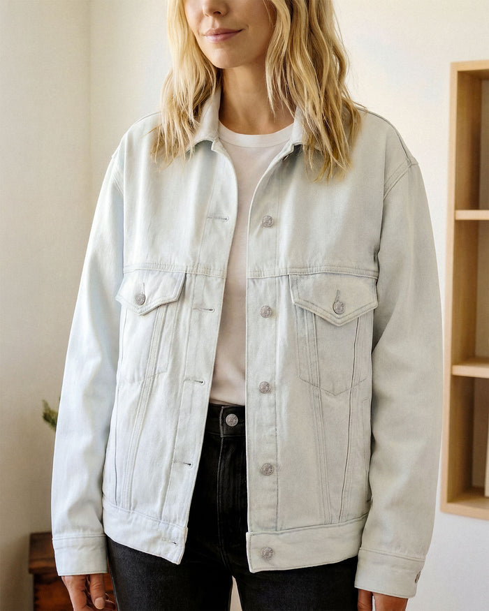 Cameron Trucker Jacket || White Dove