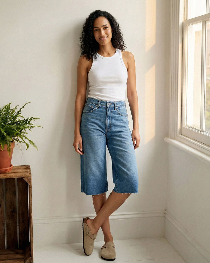 Charlie Oversized Short Raw Hem || Griffon