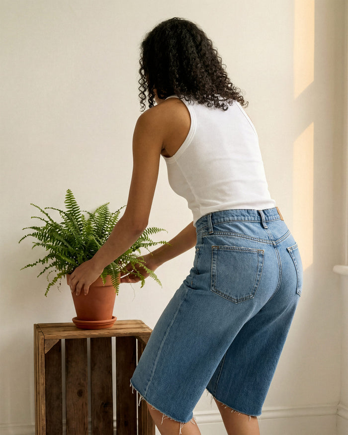 Charlie Oversized Short Raw Hem || Griffon