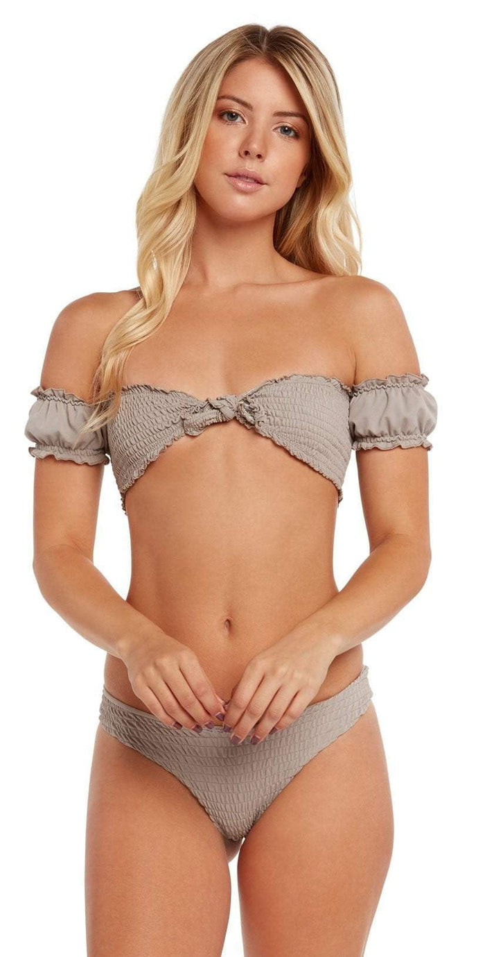 Chloe Rose Honey Bikini Set In Khaki: