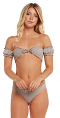 Chloe Rose Honey Bikini Set In Khaki: