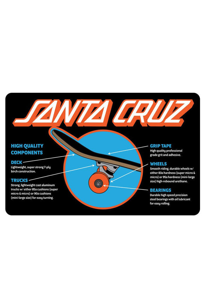 Classic Dot Super Micro 7.25in x 27.00in Santa Cruz Skateboard Complete - Urban Monkey® - 11116222