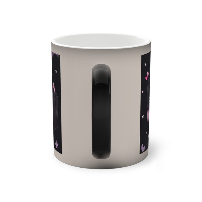Color-Changing Mug — Cute Kawaii Bat Pattern (11oz)