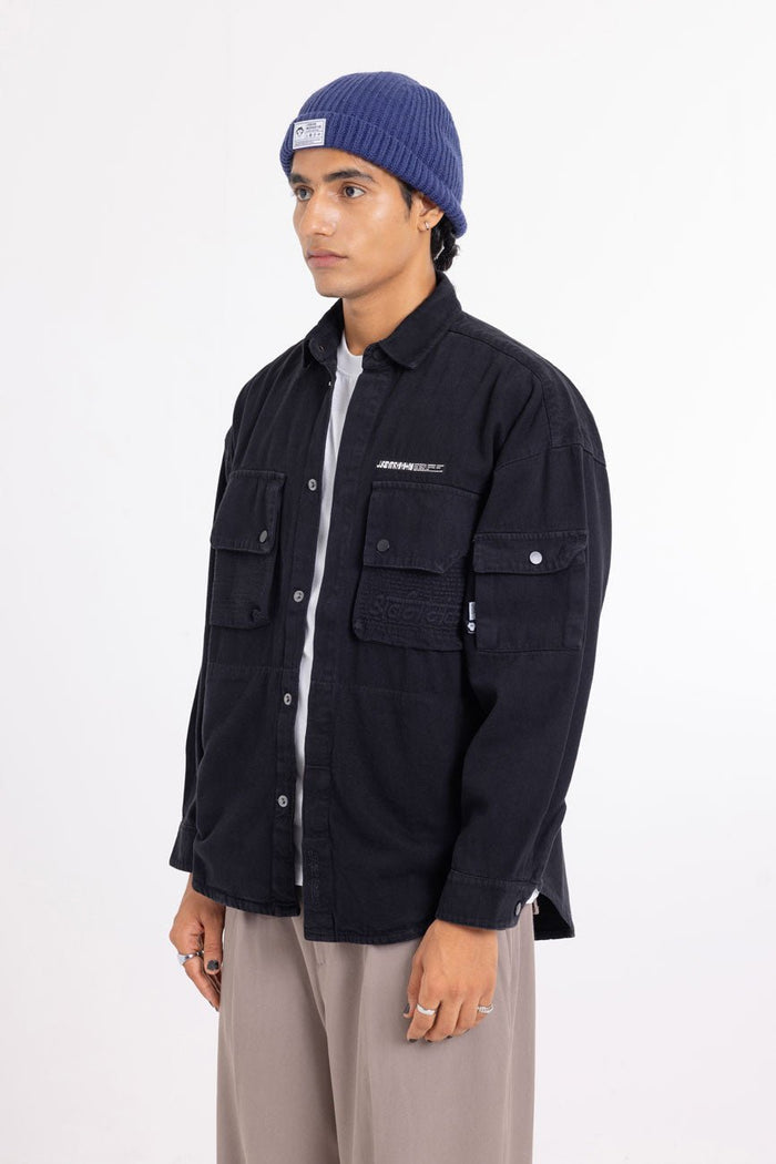 Cotton Twill Shacket // Black - Urban Monkey® - UM23A_SH_003A_XS