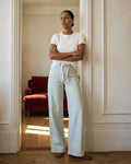 Darcy Wide Leg with Pork Chop || Moonlight White
