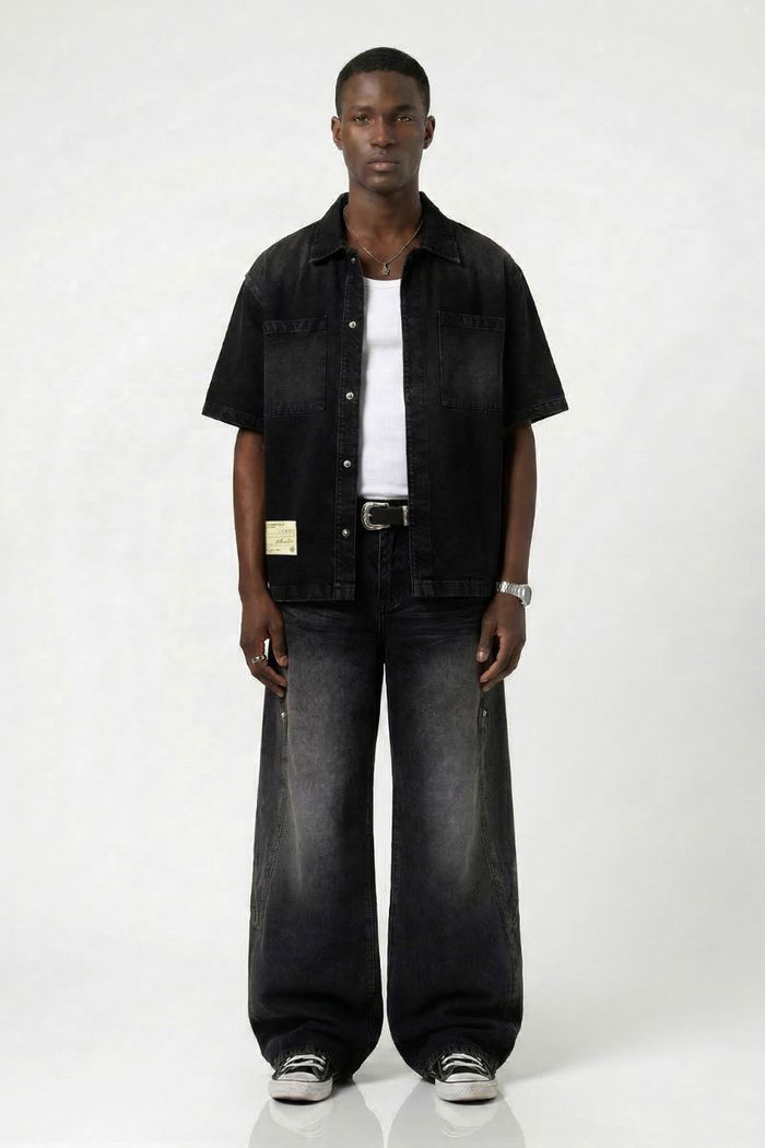 Denim Short Sleeves Shirt Urban Monkey®