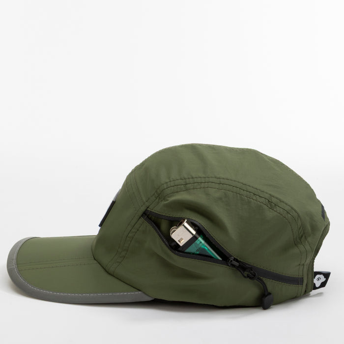 Foldable Outdoor Cap with Pocket // Olive Urban Monkey®