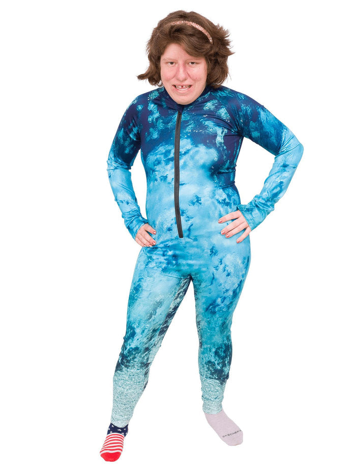 Model: Erika participates in beach & coastal cleanups with Sea Turtle Adventures iCare program. She is 5’4, 130 lbs and is wearing a size M sun suit.