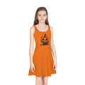 Girls' Halloween Pumpkin Sundress — Orange Jack‑O'Lantern Tank Dress for Kids