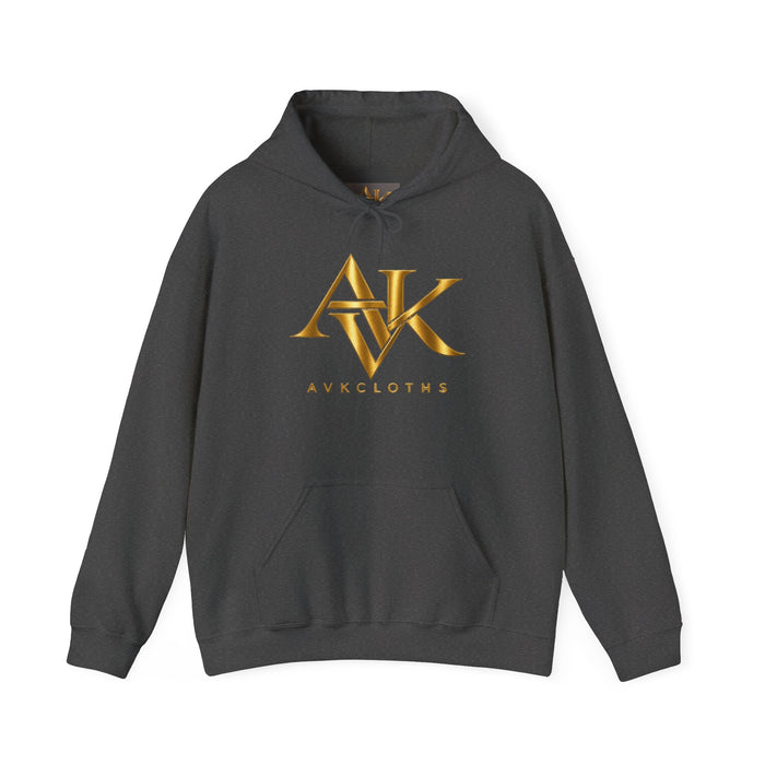 Gold AVK Logo Hoodie — AVKCLOTHS Premium Streetwear Pullover