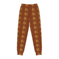 Golden Monogram Youth Joggers — All-Over Brown & Gold Logo Sweatpants