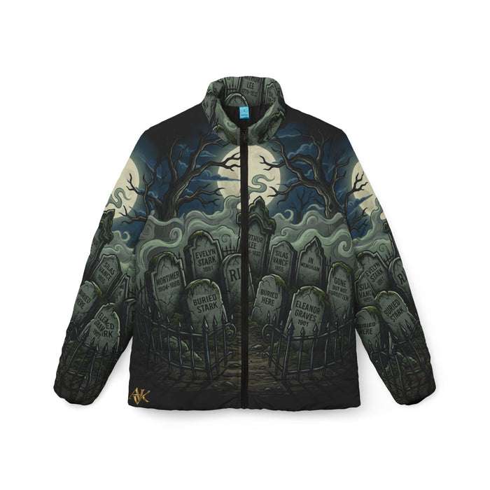 Graveyard Moon Puffer Jacket — Gothic Halloween Women’s Coat