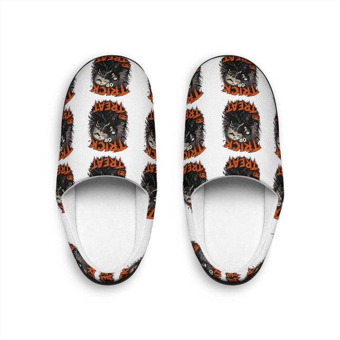 Halloween Black Cat 'Trick or Treat' Men's Indoor Slippers