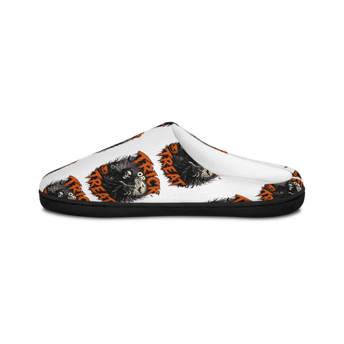 Halloween Black Cat 'Trick or Treat' Men's Indoor Slippers