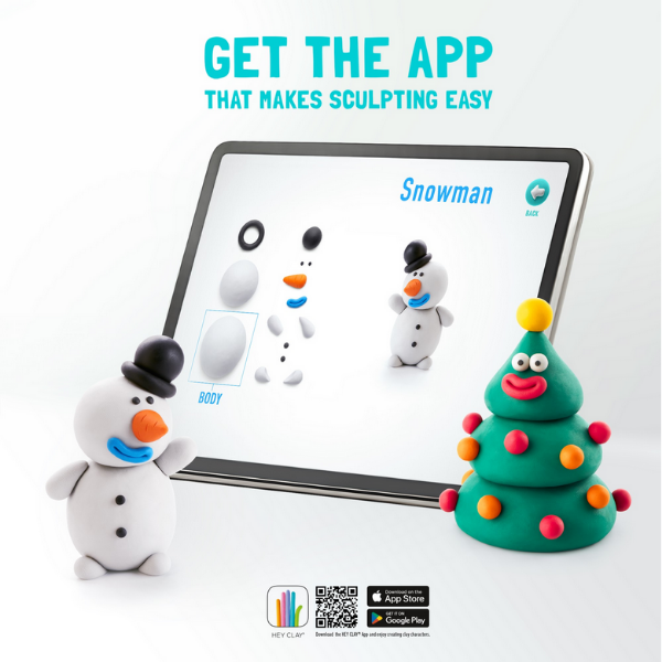 Sculpting app with digital tablet and clay figures