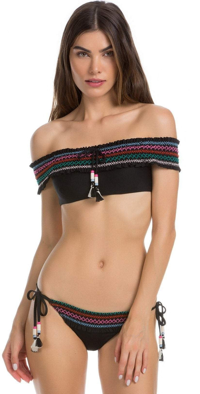 Isabella Rose Crystal Cove Off The Shoulder Top 4913684-BLK: