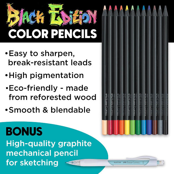 Black Edition color pencils with promotional text