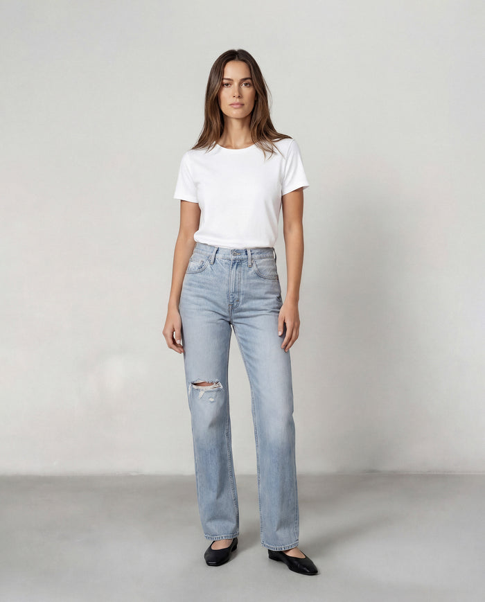 Kadence stovepipe straight jeans in dark wash