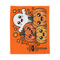 Kawaii Pumpkin Ghost Halloween Velveteen Plush Blanket | Trick or Treat