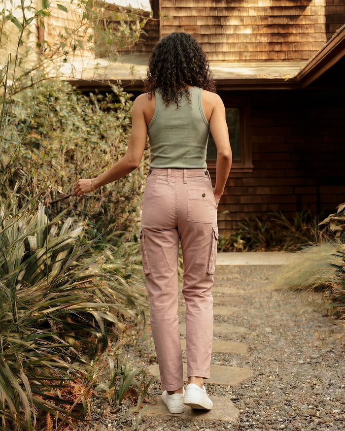 Kayla Relaxed Cargo Jean || Dusty Rose