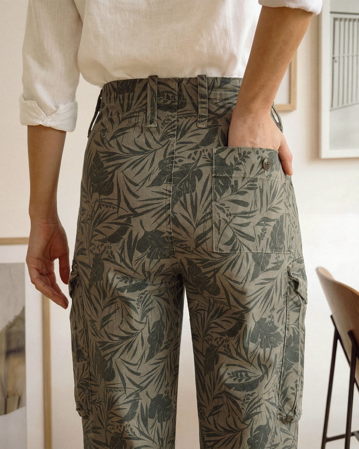 Kayla Relaxed Cargo Jean || Palm Leaf