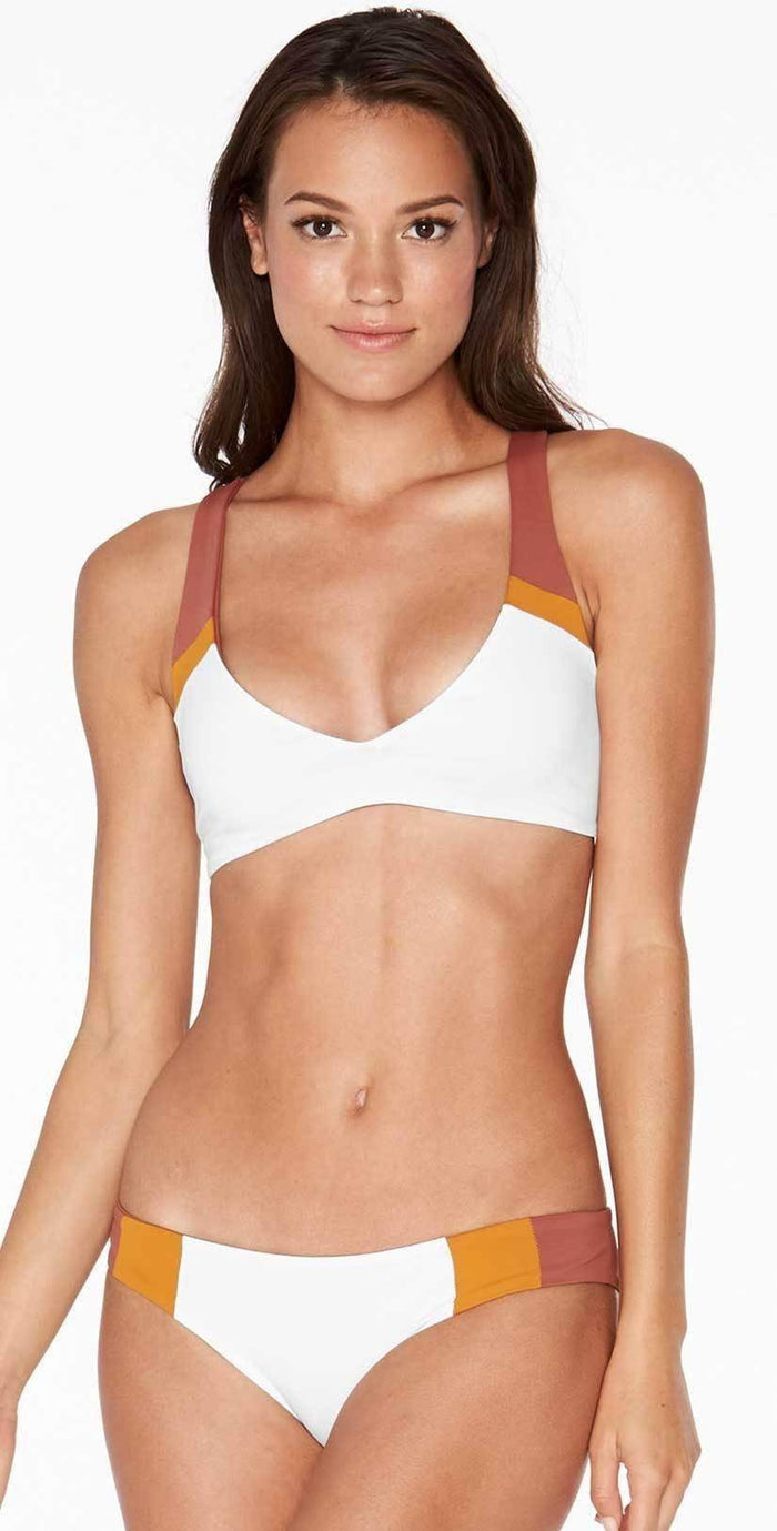 L Space Mia Color Block Bottom in White CBMAC18-WHT: