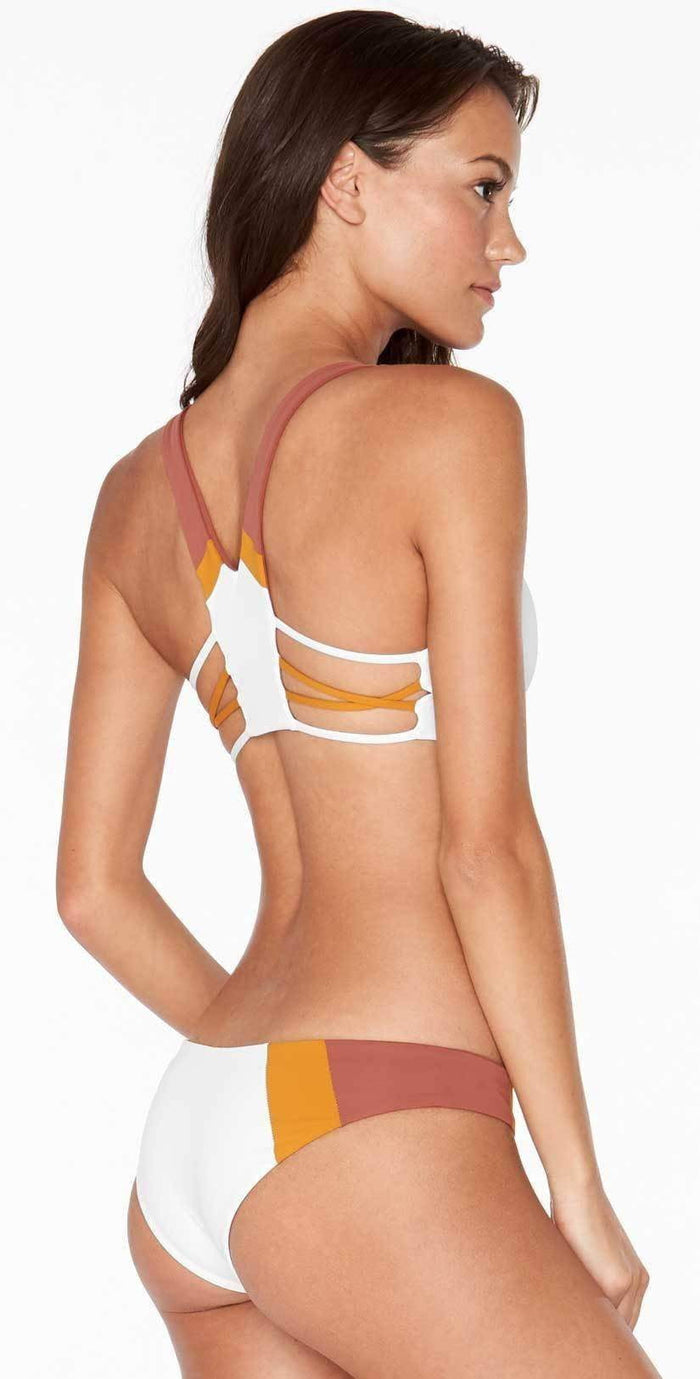 L Space Mia Color Block Bottom in White CBMAC18-WHT: