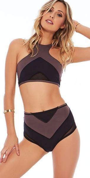 L Space Nevada Bitsy High Waist Bottom in Pebble LANEB17-PEB: