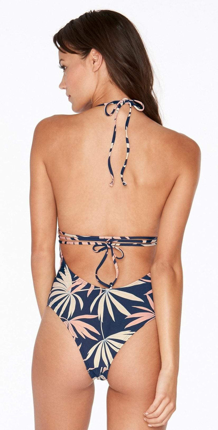 L Space Pamela One Piece in Polynesian Palm PNPMM18-NVY: